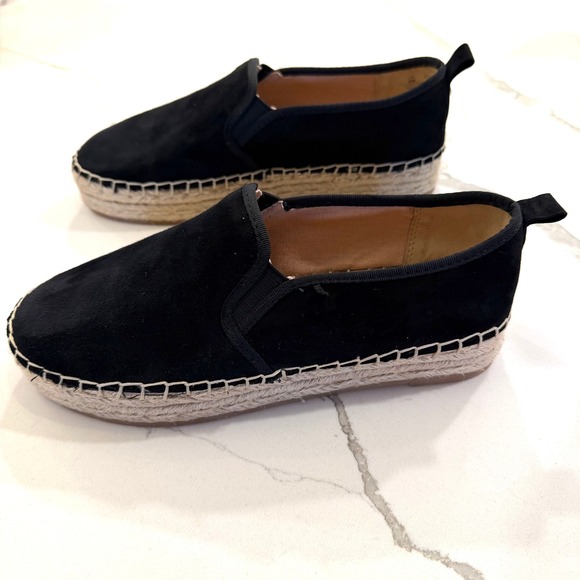 Sam Edelman Womens Black Suede Espadrille Slip On Platform Flats Size 9 - Picture 3 of 8
